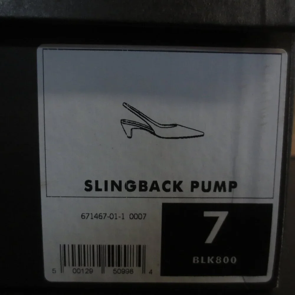 BANANA REPUBLIC SLINGBACK LEATHER PUMP - BLACK - US SIZE 7 - Picture 9 of 9
